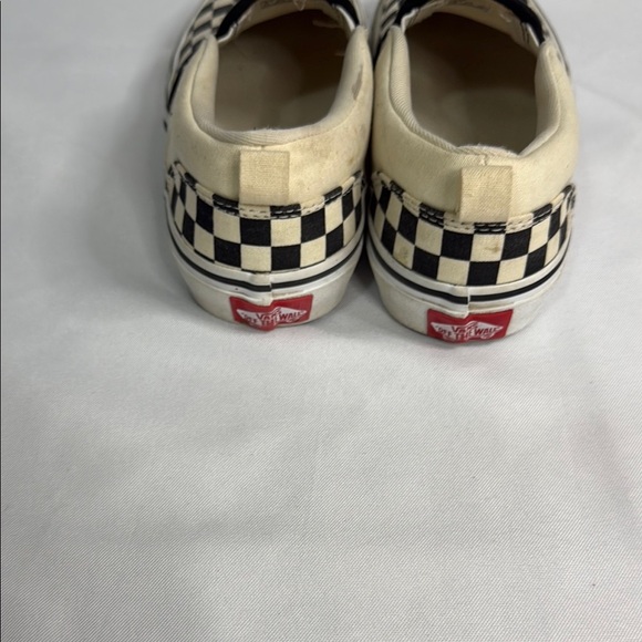 Vans Black and White Slip-On Sneakers Iconic Checkerboard - Picture 5 of 8